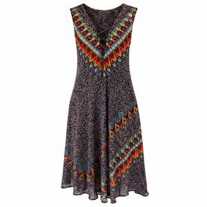 Studio JPR Dress Vintage Sleeveless poly lined two piece abstract print Small